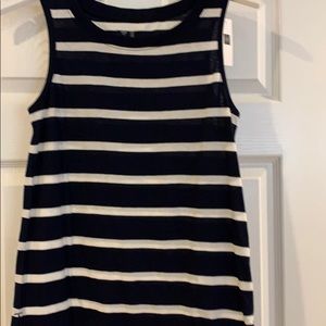 Navy and white striped tank top